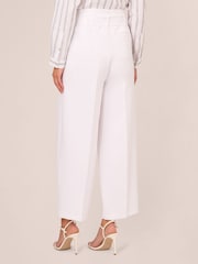 Adrianna Papell Solid Woven White Trousers With Belt - Image 2 of 7