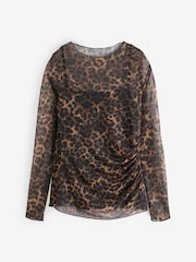 Myleene Klass Animal Print Mesh Top - Image 6 of 7