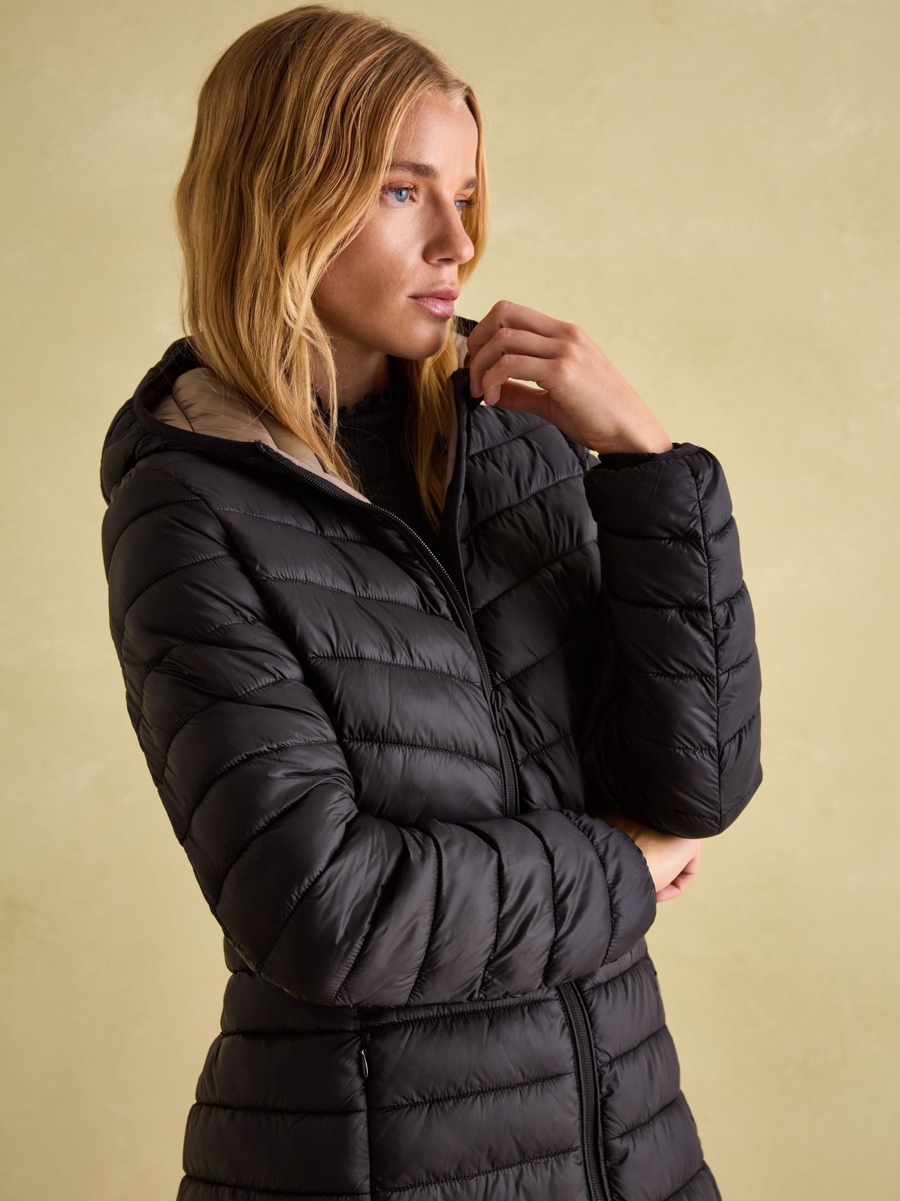 Joules black puffer coat best sale