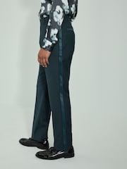Bleu de sarcelle - Pantalon de smoking coupe ajustée - Image 1 de 9