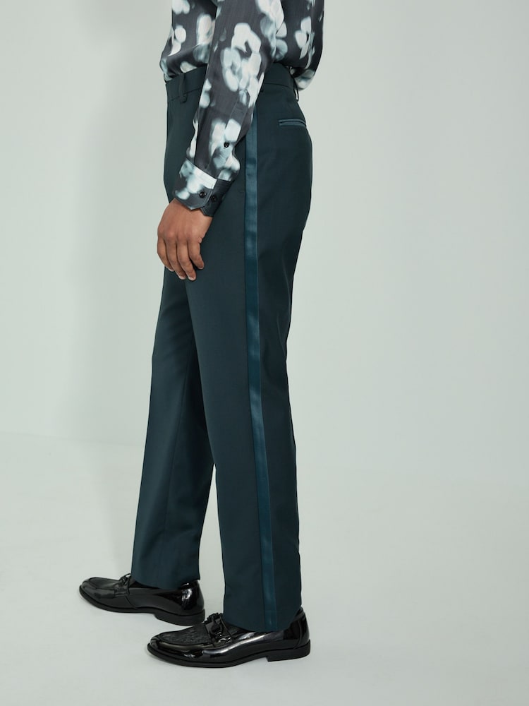 Bleu de sarcelle - Pantalon de smoking coupe ajustée - Image 1 de 9