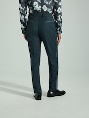 Bleu de sarcelle - Pantalon de smoking coupe ajustée - Image 4 de 9