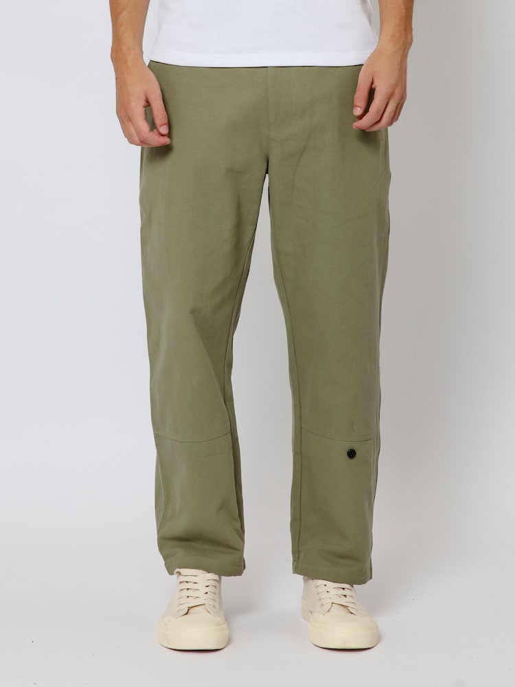 Religion Green Button 100% Cotton Chinos - Image 1 of 4 Religion Green Button 100% Cotton Chinos - Image 1 of 4