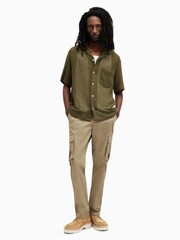 AllSaints Green Sortie Short Sleeve 100% Cotton Shirt - Image 4 of 7