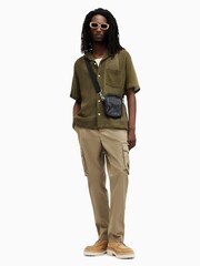 AllSaints Green Sortie Short Sleeve 100% Cotton Shirt - Image 5 of 7