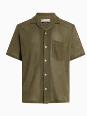 AllSaints Green Sortie Short Sleeve 100% Cotton Shirt - Image 7 of 7