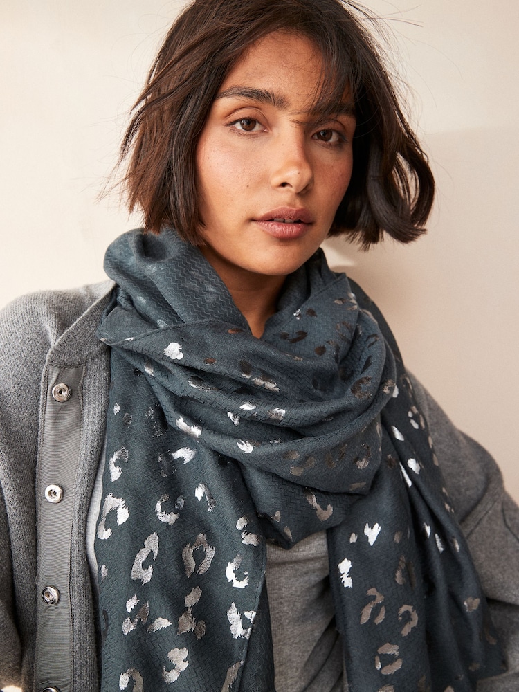 Foil Animal Grey Lightweight Scarf - Image 2 of 6
