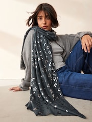Foil Animal Grey Lightweight Scarf - Image 3 of 6