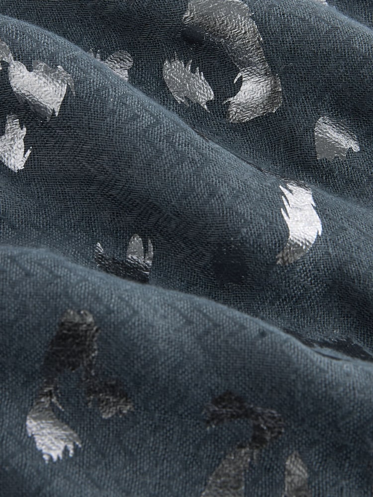 Foil Animal Grey Lightweight Scarf - Image 6 of 6