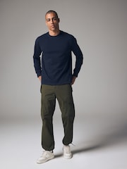 Marineblau/blau - Bequeme Passform - Langärmliges T-Shirt aus 100 % schwerer Baumwolle - Image 2 of 7