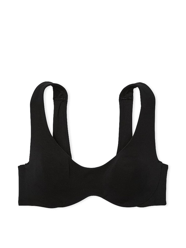 Victoria's Secret PINK Black Cotton Unlined Wired Bralette - Image 1 of 3