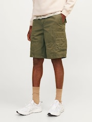 Зеленый - JACK & JONES 100% Cotton Cargo Utility Shorts - Изображение 1 из 2