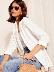 Friends Like These White Edge to Edge Ponte Jacquard Blazer - Image 2 of 4