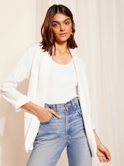 Friends Like These White Edge to Edge Ponte Jacquard Blazer - Image 3 of 4
