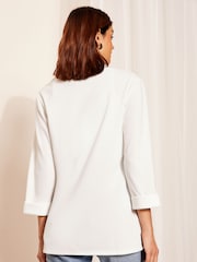 Friends Like These White Edge to Edge Ponte Jacquard Blazer - Image 4 of 4