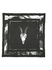 AllSaints Black Leppo Tie Stripe 100% Cotton Scarf - Image 3 of 4