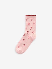 Conversational Print Christmas Pattern Ankle Socks 4 Pack - Image 4 of 5