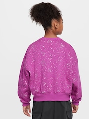 Фиолетовая фуксия - Nike Club Fleece Shine Boxy круглый вырез свитшот - Image 2 of 5