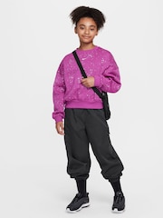 Фиолетовая фуксия - Nike Club Fleece Shine Boxy круглый вырез свитшот - Image 3 of 5