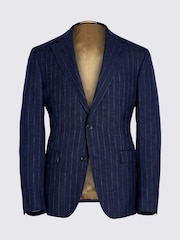 MOSS Blue Tailored Fit Italian Stripe Jacket - Image 7 of 7