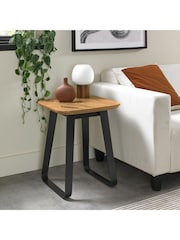Bentley Designs Rustic Oak Peppercorn Emerson Lamp Table - Image 1 of 4