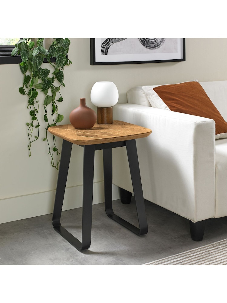Bentley Designs Rustic Oak Peppercorn Emerson Lamp Table - Image 1 of 4