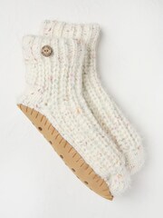FatFace Cream Nep Slipper Socks - Image 1 of 2