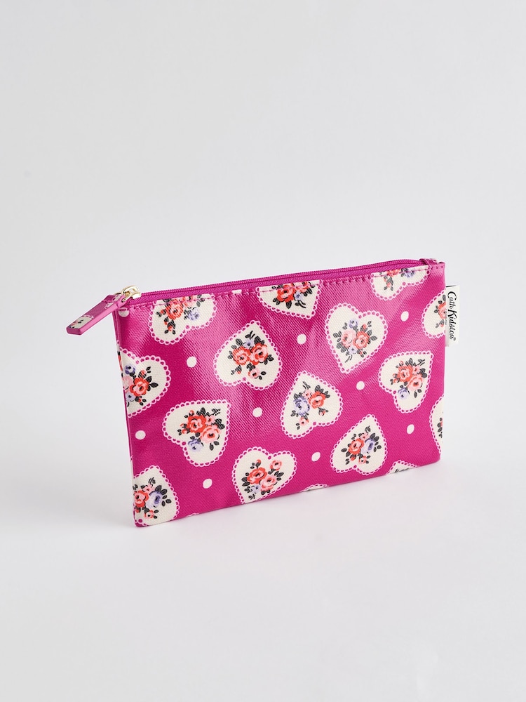 Cath Kidston Pink Heart Zip-Up 100% Cotton Purse - Image 1 of 5