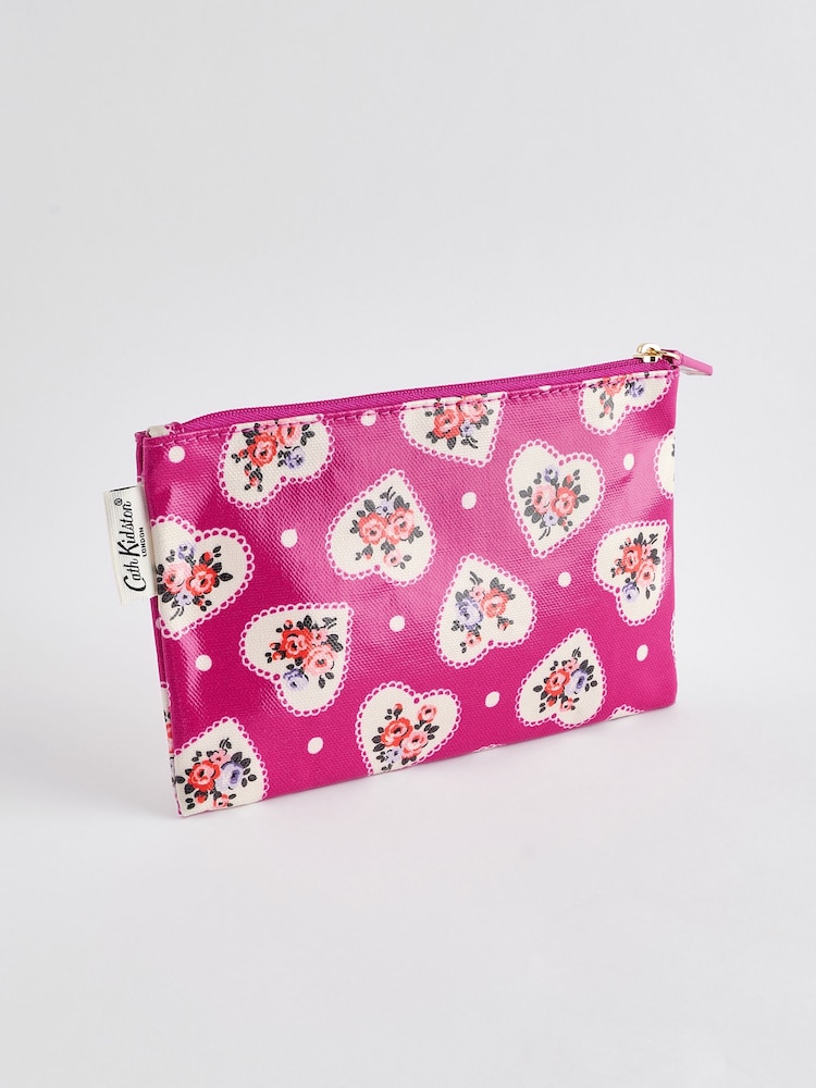Cath Kidston Pink Heart Zip-Up 100% Cotton Purse - Image 2 of 5