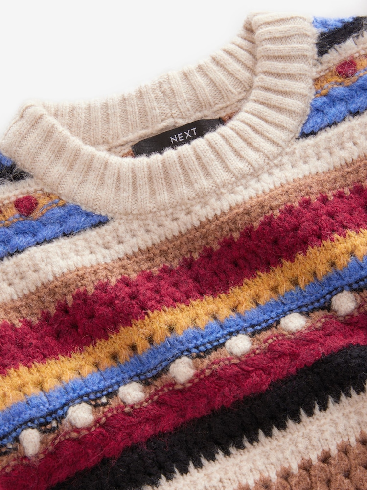 Multi Stripe Sleeveless Knitted Vest Tank Top - Image 7 of 7