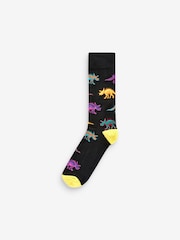 Black X-Ray Dinosaurs - Fun Pattern Socks 5 Pack - Image 4 of 7
