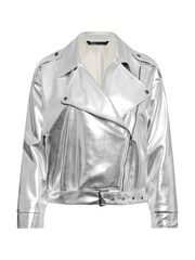 Silver Metallic Biker Jacket - Image 2 of 2
