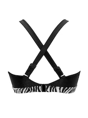 Diseño de cebra en negro y azul - Pour Moi Palm Springs Hidden Underwired Cami Bikini Top - Imagen 4 de 4