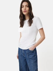 Jigsaw White 100% Cotton Crew Neck T-Shirt - Image 1 of 6
