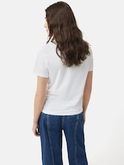 Jigsaw White 100% Cotton Crew Neck T-Shirt - Image 5 of 6