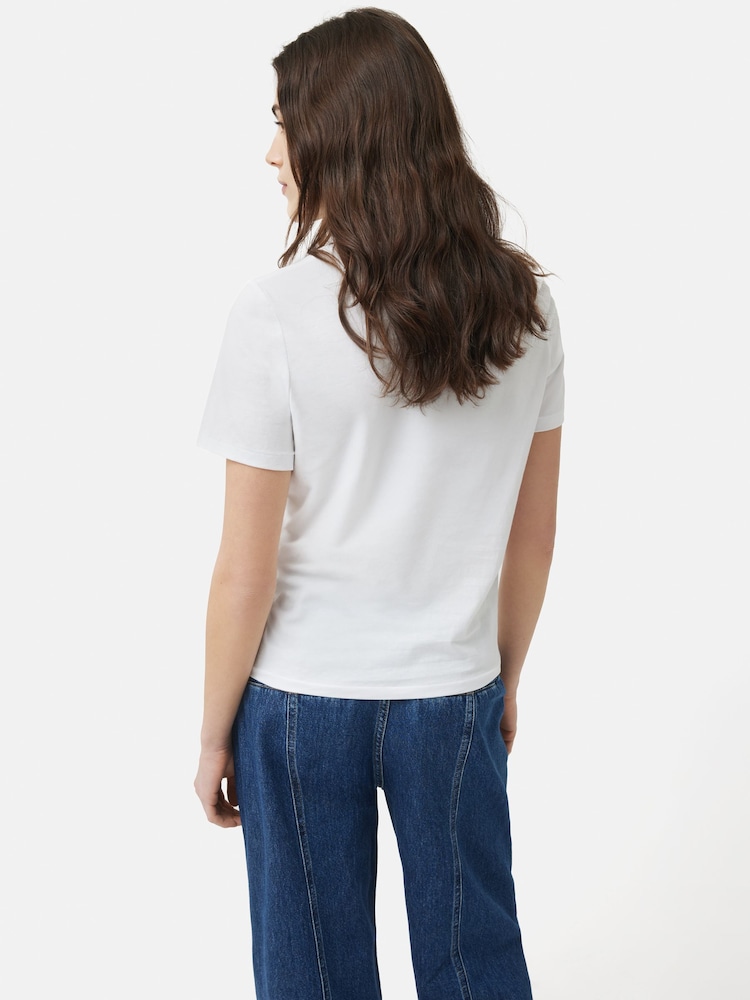 Jigsaw White 100% Cotton Crew Neck T-Shirt - Image 5 of 6