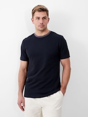 French Connection Short Sleeve Crew Neck Popcorn 100% Cotton T-Shirt - Image 1 of 3