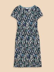 White Stuff Blue Tallie EcoVero™ Jersey Dress - Image 5 of 7