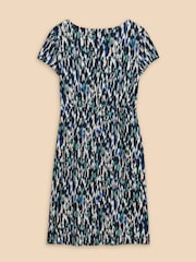 White Stuff Blue Tallie EcoVero™ Jersey Dress - Image 6 of 7