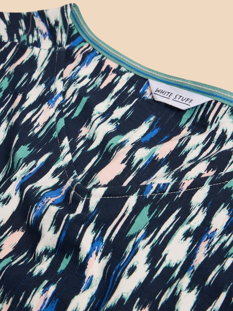 White Stuff Blue Tallie EcoVero™ Jersey Dress - Image 7 of 7