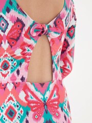 FatFace Pink Butterfly Long Sleeve Swimsuit - Image 4 of 5