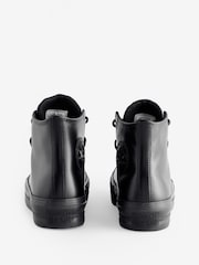 Converse Black Chuck Taylor All Star Lift Leather Zip Trainers - Image 13 of 17