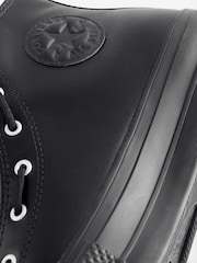 Converse Black Chuck Taylor All Star Lift Leather Zip Trainers - Image 15 of 17