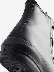 Converse Black Chuck Taylor All Star Lift Leather Zip Trainers - Image 16 of 17
