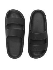 Victoria's Secret PINK Pure Black Double Strap Pillow Sliders - Image 2 of 2