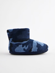 Blue Camo Warm Lined Slipper Boots - Image 2 of 5