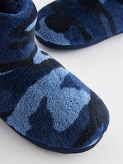 Blue Camo Warm Lined Slipper Boots - Image 3 of 5