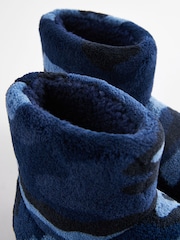 Blue Camo Warm Lined Slipper Boots - Image 4 of 5