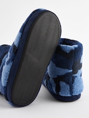Blue Camo Warm Lined Slipper Boots - Image 5 of 5