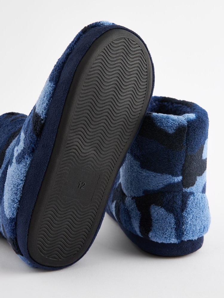 Blue Camo Warm Lined Slipper Boots - Image 5 of 5